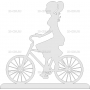 Векторный макет «Девушка на велосипеде»