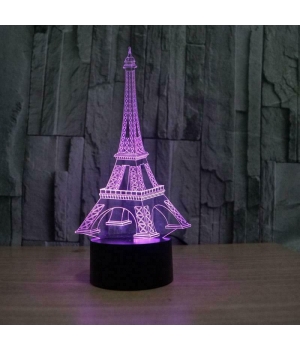Эйфелева Башня Акриловая 3d Иллюзионная Лампа