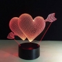 Векторный файл Сердце 3d Светодиодный Ночник для лазерной резки