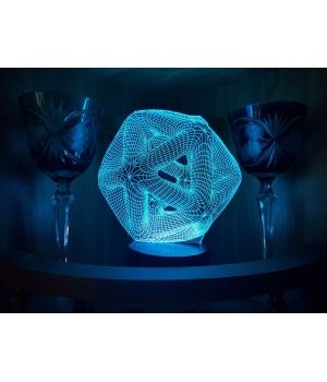 Икосаэдр 3d Ночник Акриловая Лампа Оптической Иллюзии