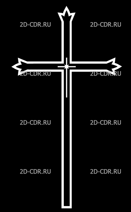 Крест с лучами гравировка