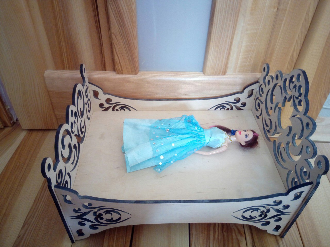 Кроватка для кукол лазерная резка макет