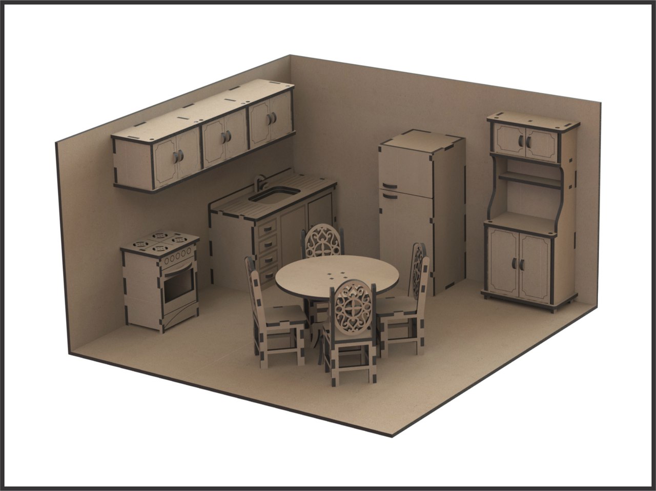 Кухонная мебель макет для технологии