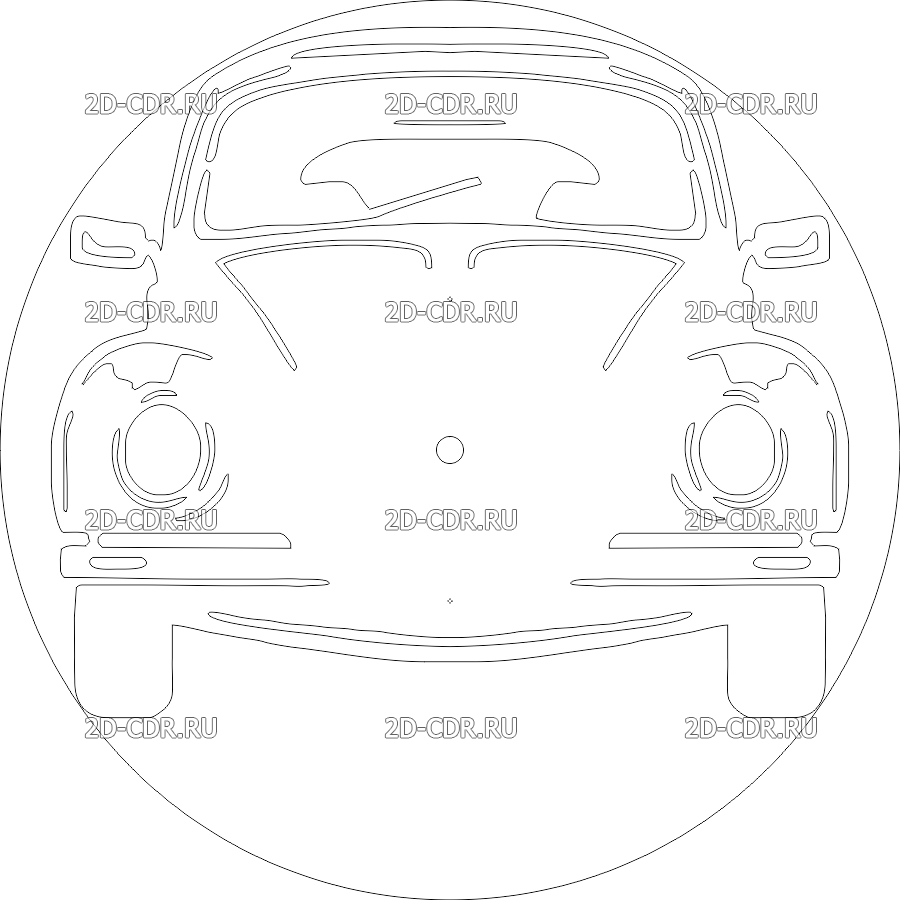 Вектор Ретро авто для лазерной резки и фрезеровки на ЧПУ в формате cdr,  dxf, eps