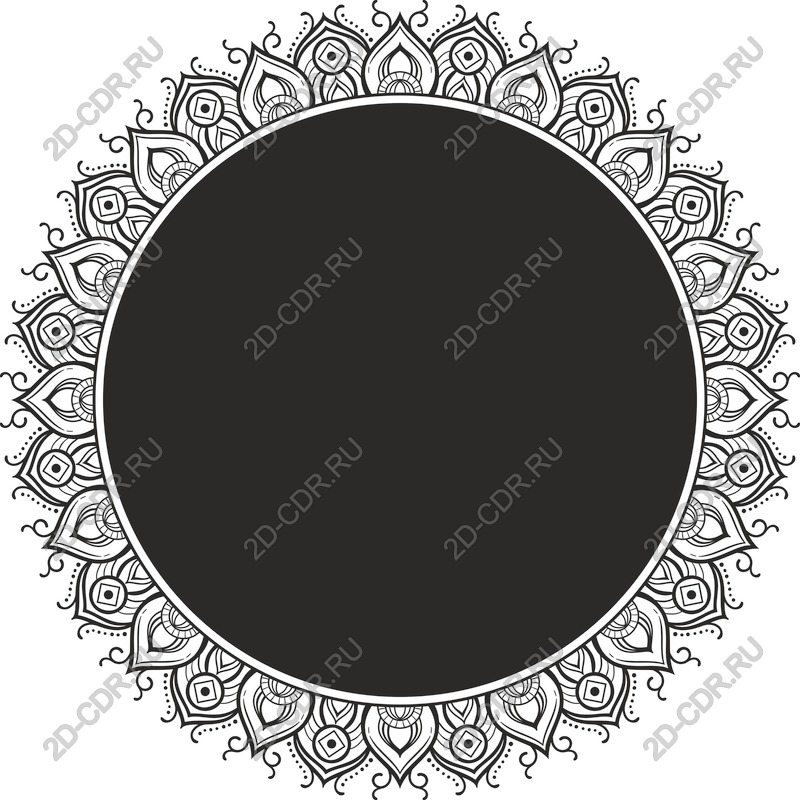 Frame vector mandala - intricate floral design in SVG and PNG