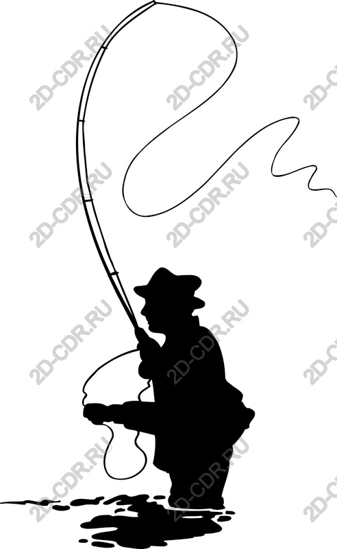 Vector silhouette of angler-angler - perfect for design in the open air