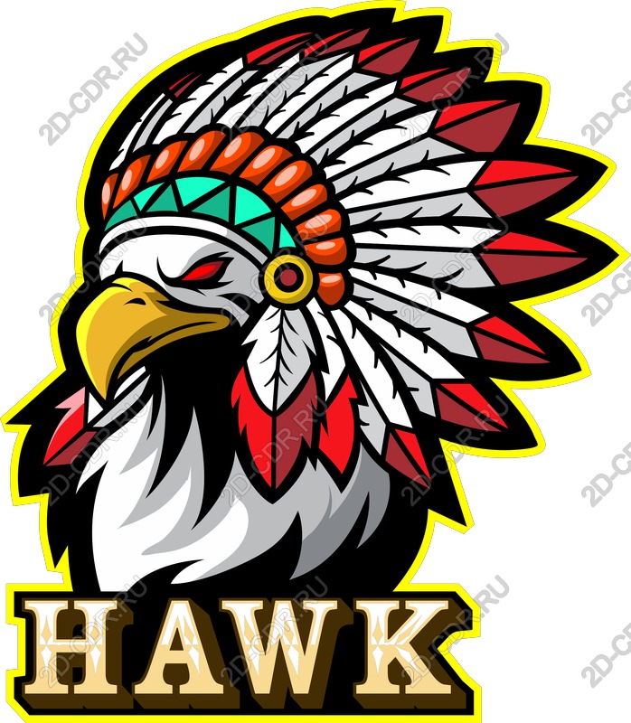 Vector design Indian chief Hawk