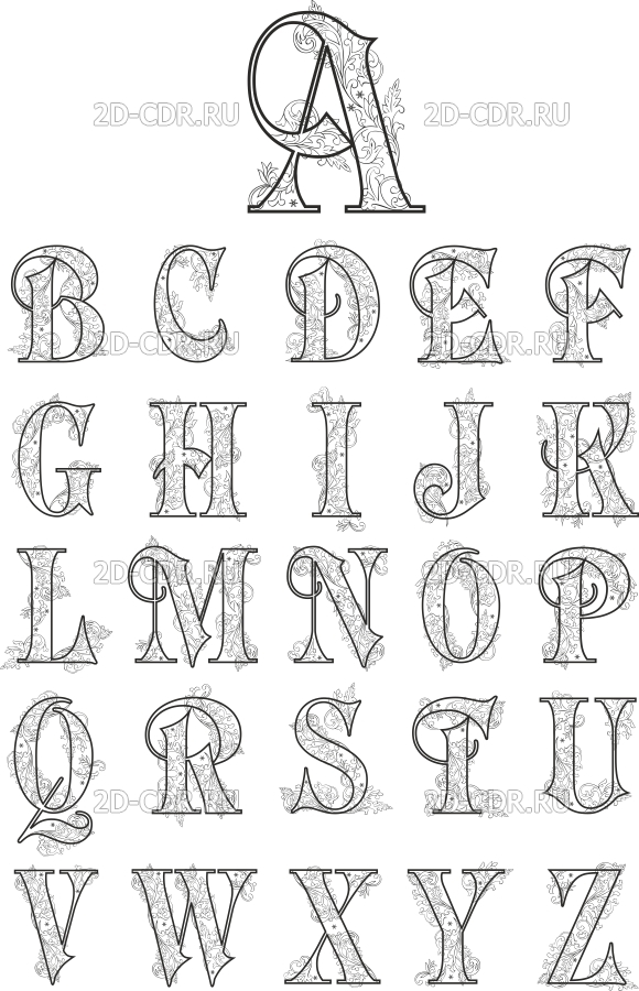 Векторный клипарт «Английский алфавит (3)»