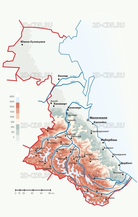 Векторный клипарт «Дагестан (карта) (1)»