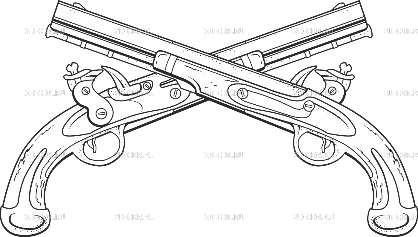 Ружье рисунок детский. Эскиз ружья. Черно белый мушкет. Дуэльные пистолеты скрещенные. Пиратские пистолеты тату.