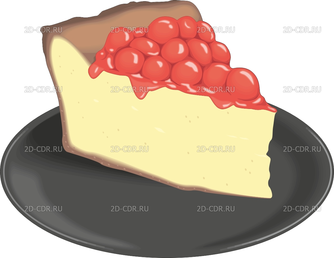 Рисунки кусочки пирога на тарелке