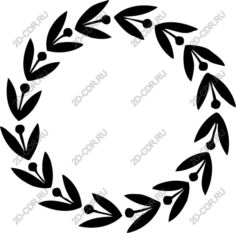 The black wreath of leaves-vector - elegant design inspired by nature