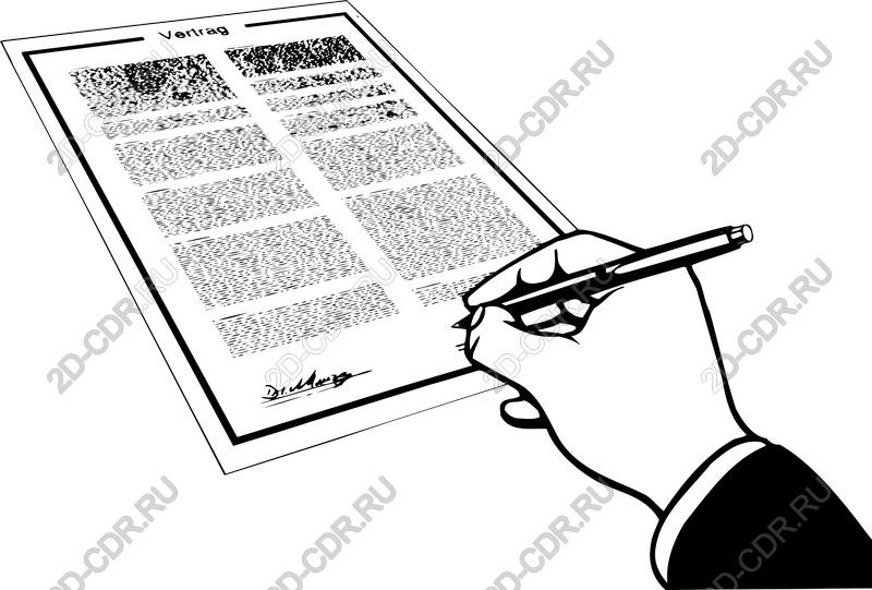 Vector signing the contract hand