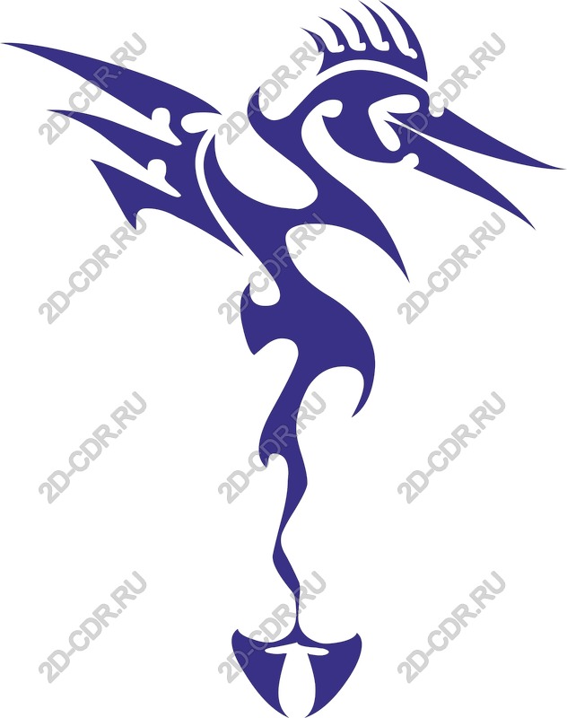 Vector tribal bird - unique abstract design in SVG/PNG