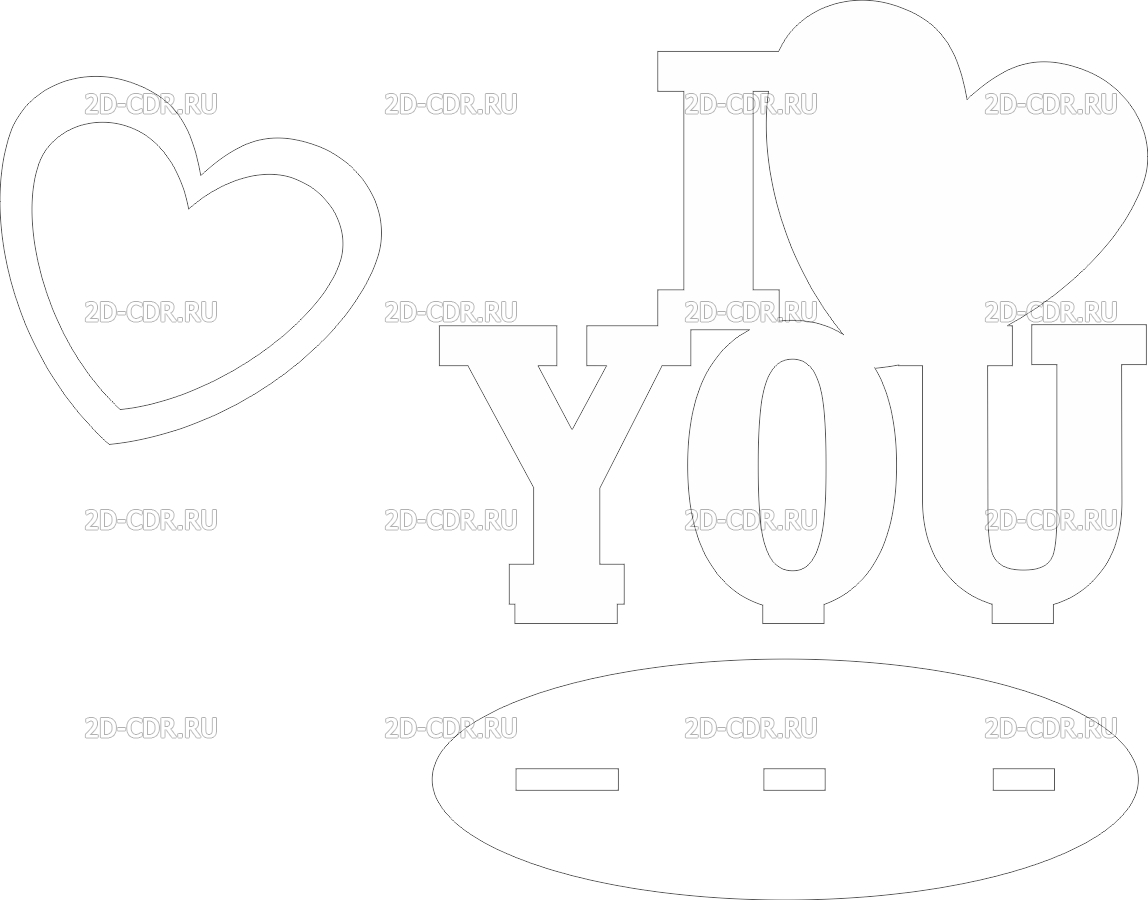 Векторный макет «I love you»