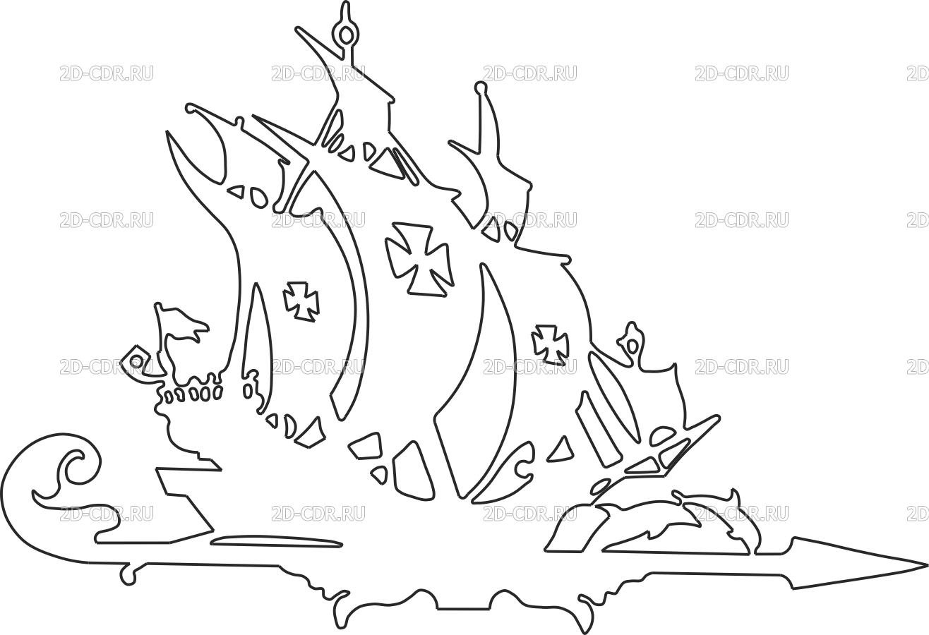 Векторный макет «Корабль (3)»